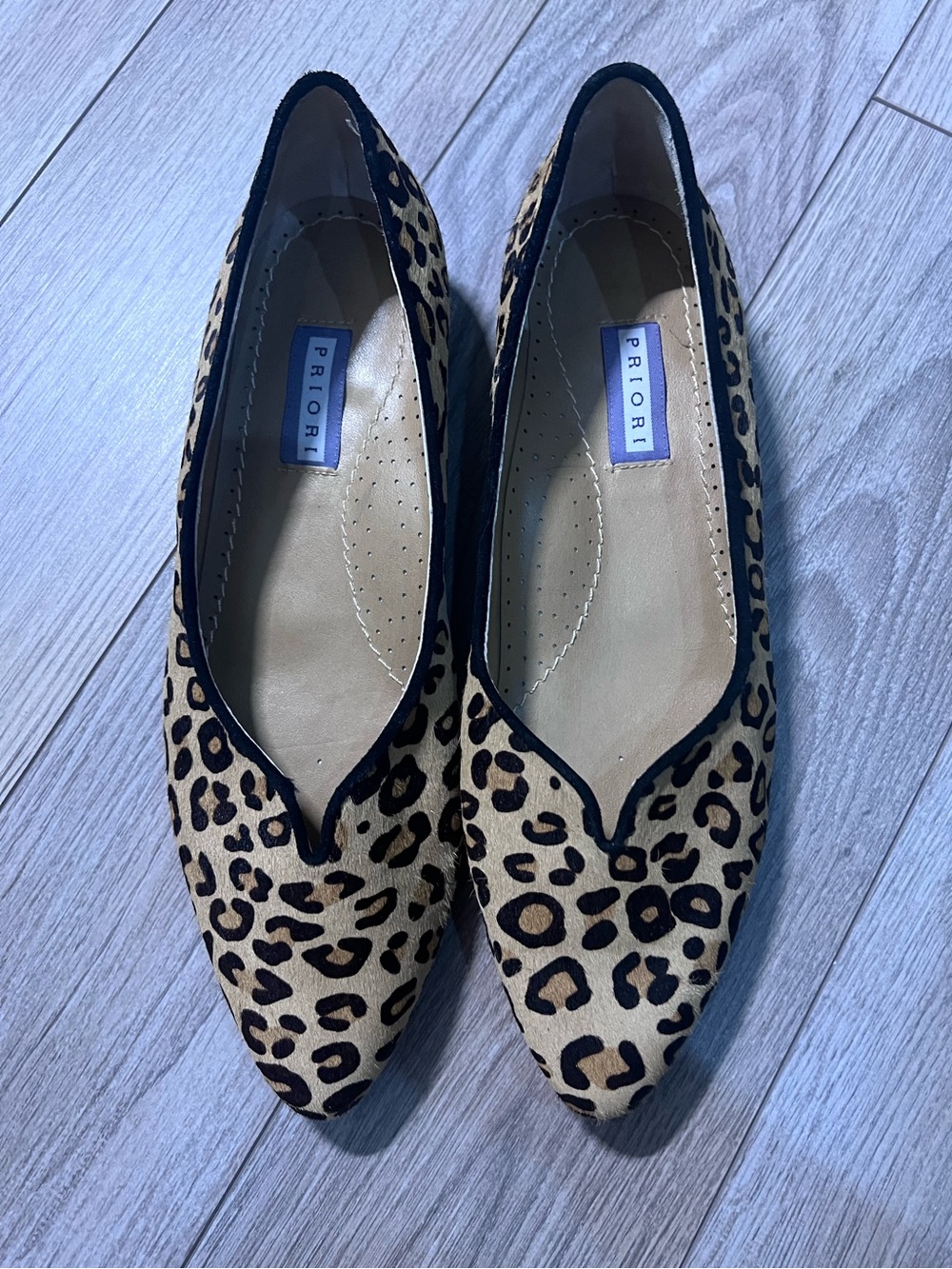 Leopard Print Pointed Toe Flats - Women's Animal Print Ballet Flats